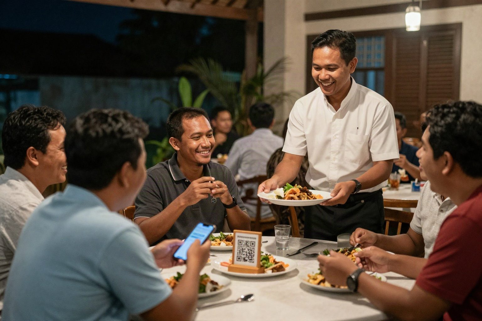 Pesanan dari QR meja diantar ke pelanggan